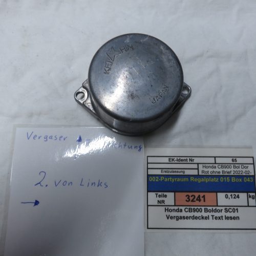 Honda CB900 Boldor SC01 Vergaserdeckel Text lesen Kennung 3241 VHB
