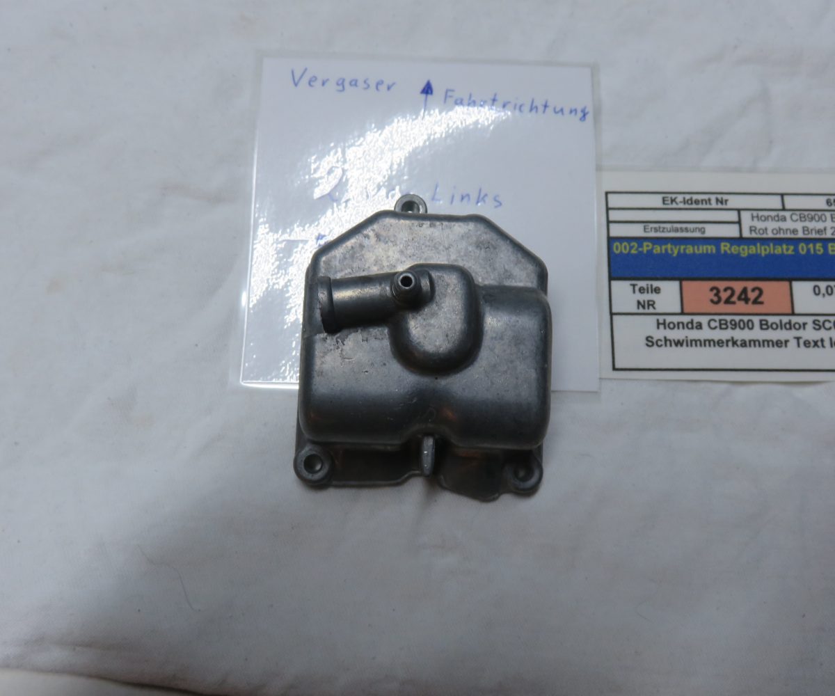 Honda CB900 Boldor SC01 Schwimmerkammer Text lesen Kennung 3242 VHB