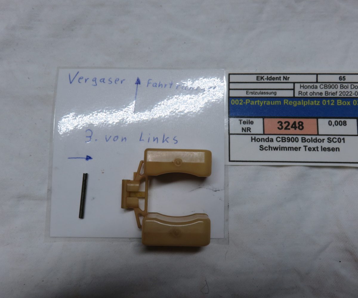 Honda CB900 Boldor SC01 Schwimmer Text lesen Kennung 3248