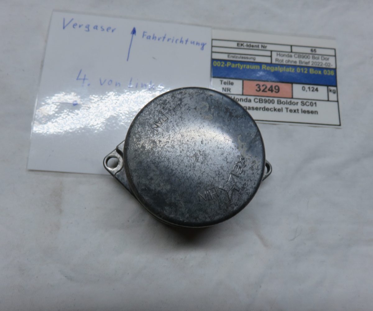 Honda CB900 Boldor SC01 Vergaserdeckel Text lesen Kennung 3249 VHB