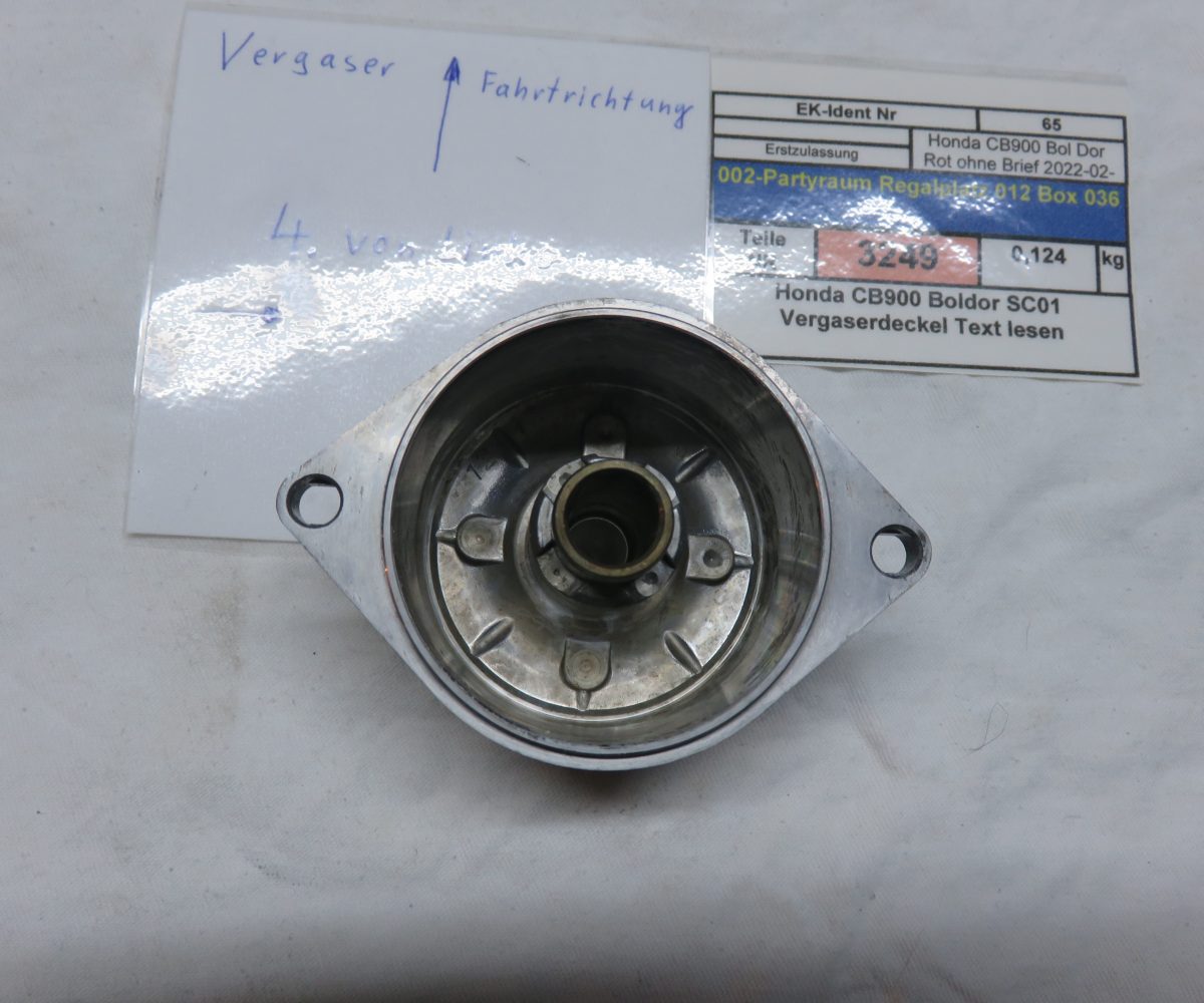 Honda CB900 Boldor SC01 Vergaserdeckel Text lesen Kennung 3249 VHB