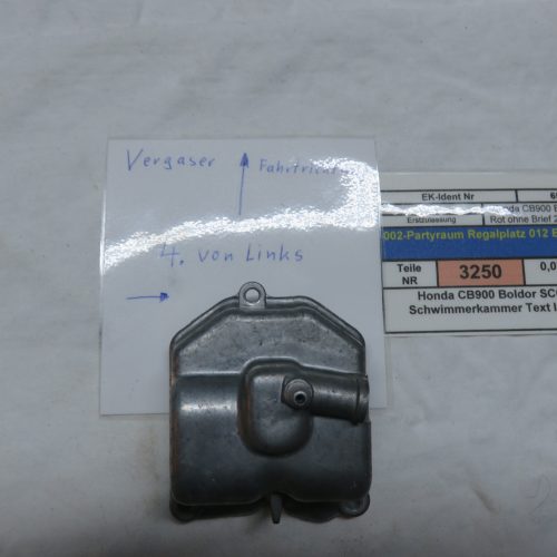 Honda CB900 Boldor SC01 Schwimmerkammer Text lesen Kennung 3250 VHB