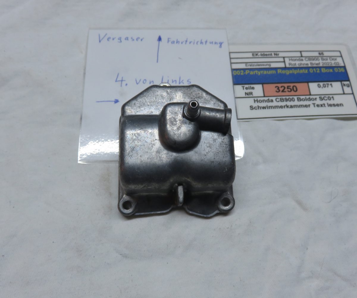 Honda CB900 Boldor SC01 Schwimmerkammer Text lesen Kennung 3250 VHB