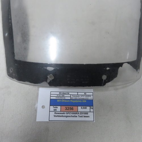 Kawasaki GPZ1000RX-ZX1000 Verkleidungsscheibe Text lesen Kennung 3256 Preis VHB