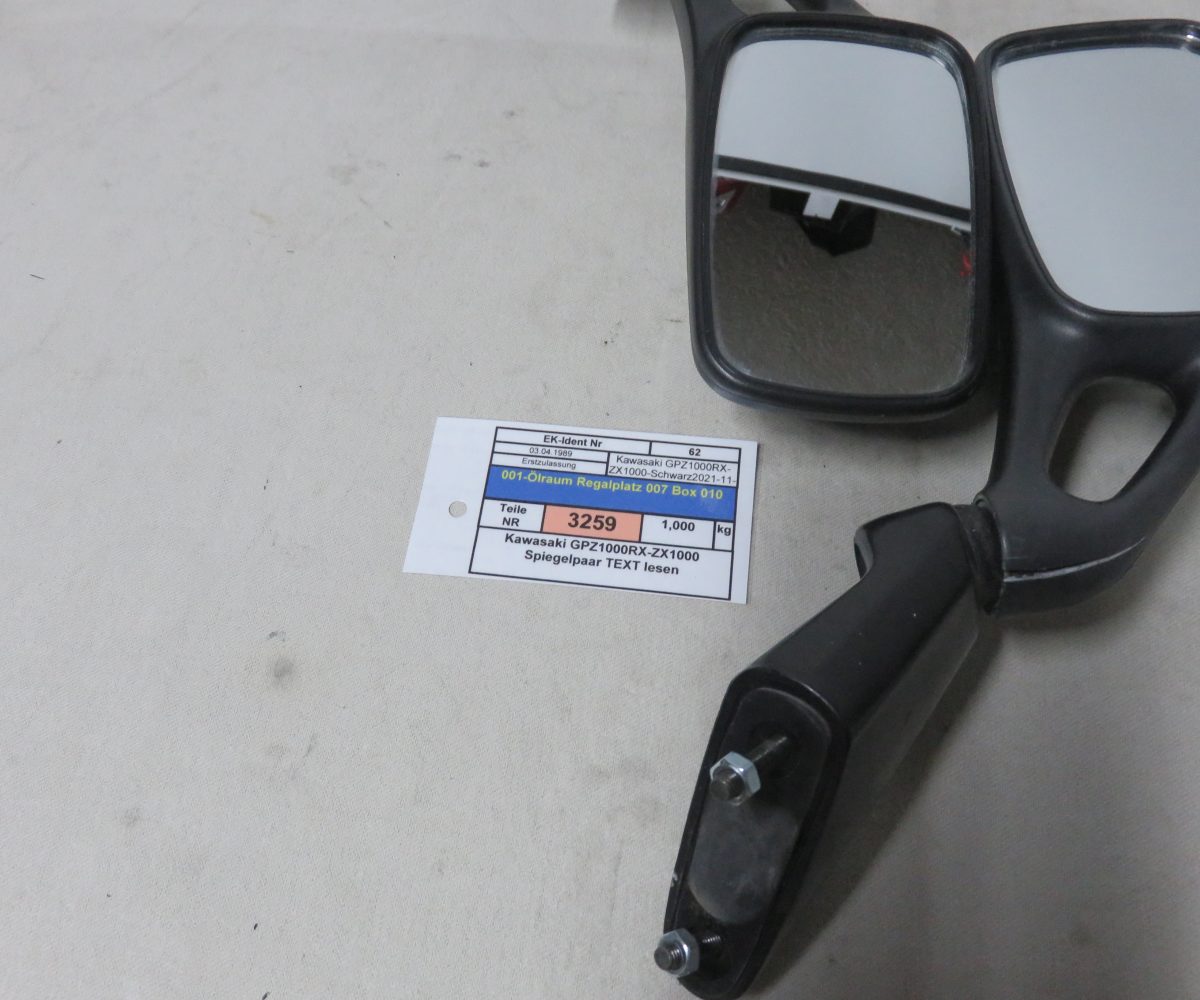 Kawasaki GPZ1000RX-ZX1000 Spiegelpaar TEXT lesen Kennung 3259 Preis VHB
