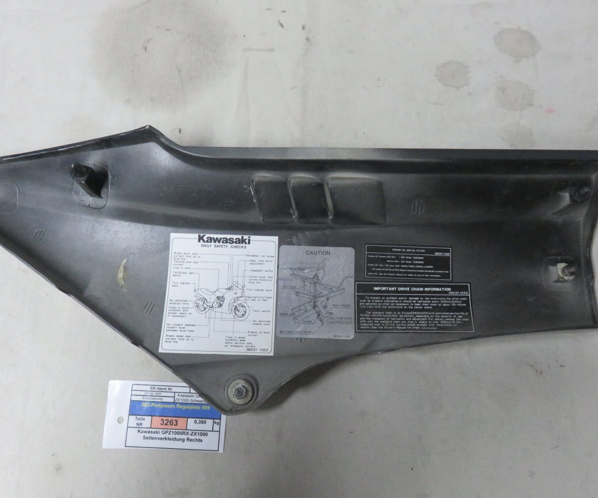 Kawasaki GPZ1000RX-ZX1000 Seitenverkleidung Rechts Kennung 3263 Preis VHB