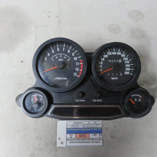 Kawasaki GPZ1000RX-ZX1000 Cockpit Tacho-Drehzahlmesser Text lesen Kennung 3272 Preis VHB