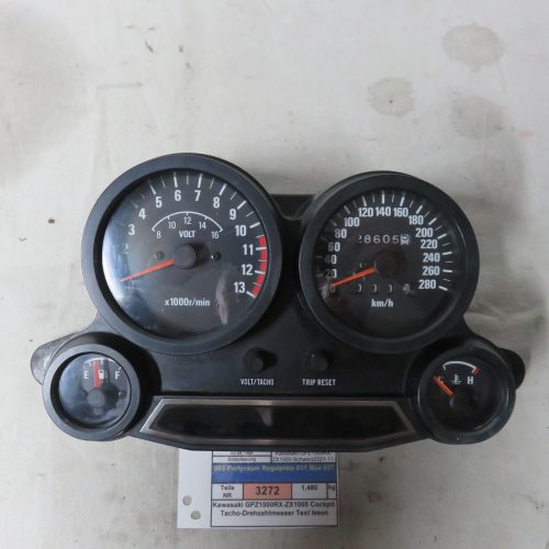 Kawasaki GPZ1000RX-ZX1000 Cockpit Tacho-Drehzahlmesser Text lesen Kennung 3272 Preis VHB