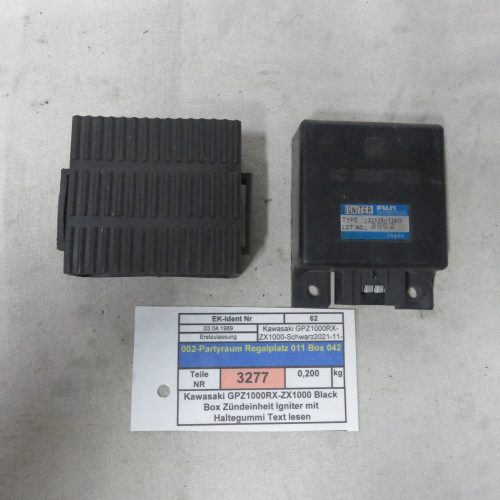 Kawasaki GPZ1000RX-ZX1000 Black Box Zündeinheit Igniter mit Haltegummi Text lesen Kennung 3277 Preis VHB