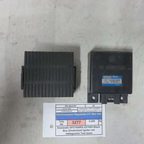 Kawasaki GPZ1000RX-ZX1000 Black Box Zündeinheit Igniter mit Haltegummi Text lesen Kennung 3277 Preis VHB