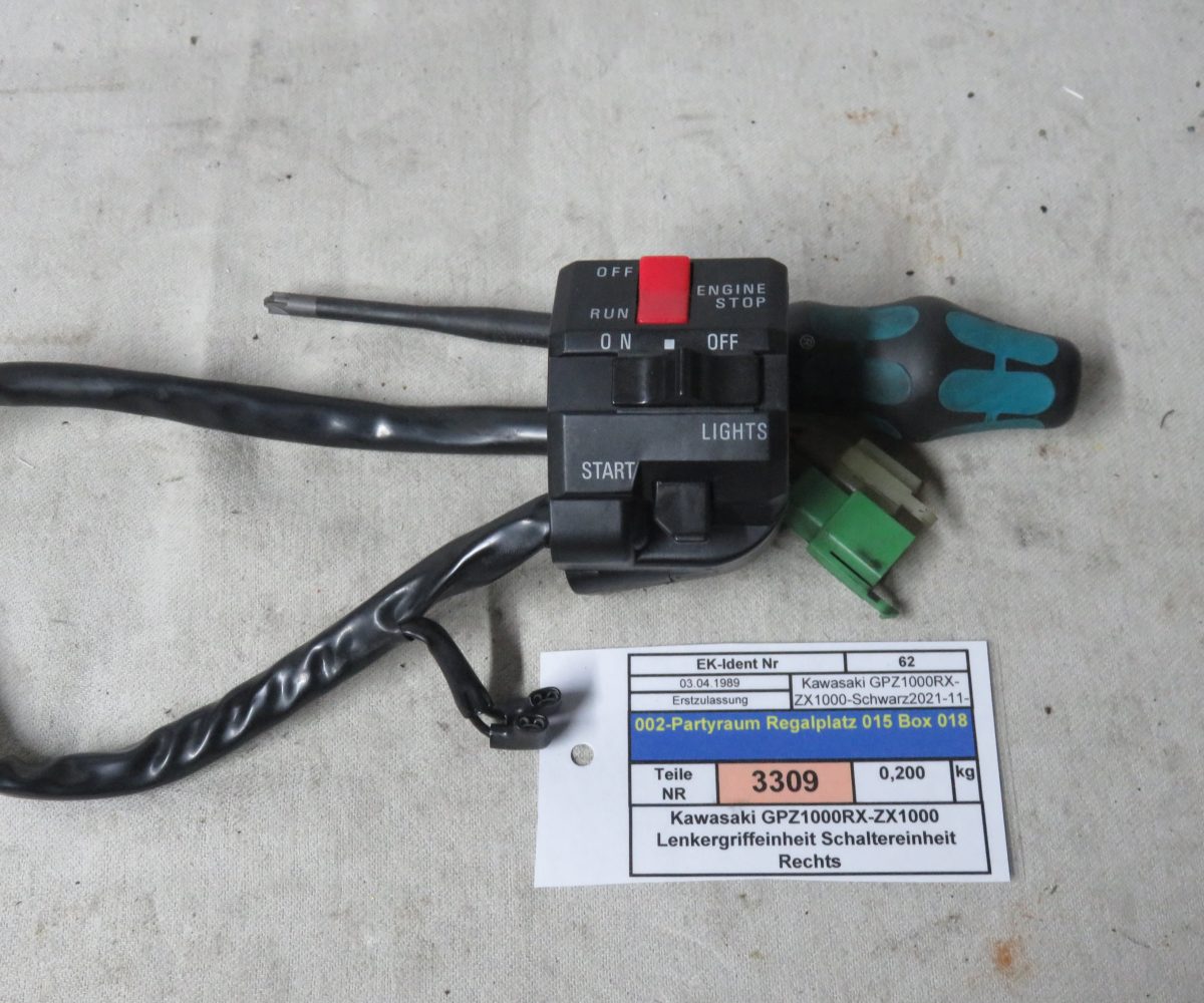 Kawasaki GPZ1000RX-ZX1000 Lenkergriffeinheit Schaltereinheit Rechts Kennung 3309 Preis VHB