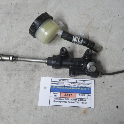 Kawasaki GPZ1000RX-ZX1000 Bremspumpe hinten TEXT lesen Kennung 3317 Preis VHB