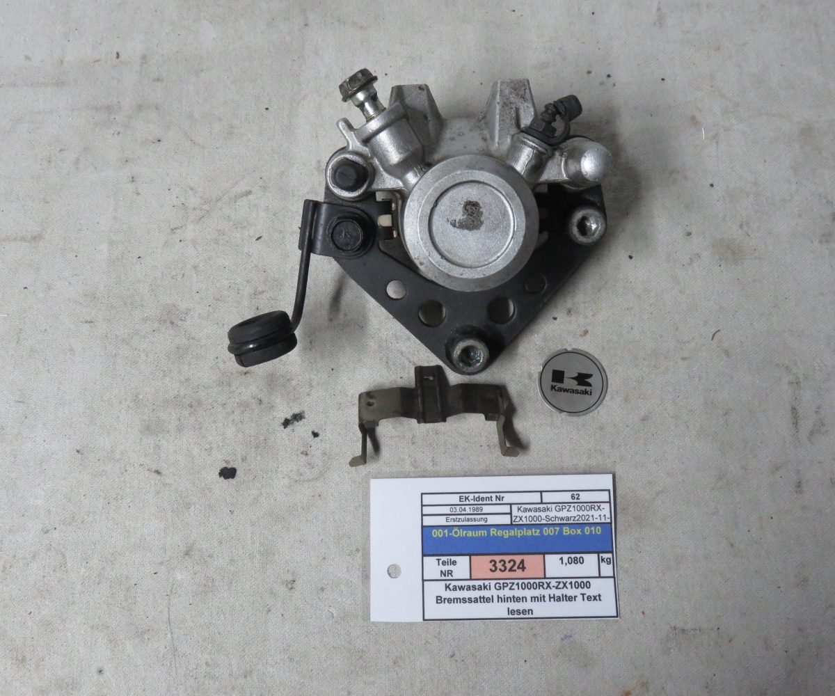 Kawasaki GPZ1000RX-ZX1000 Bremssattel hinten mit Halter Text lesen Kennung 3324 Preis VHB