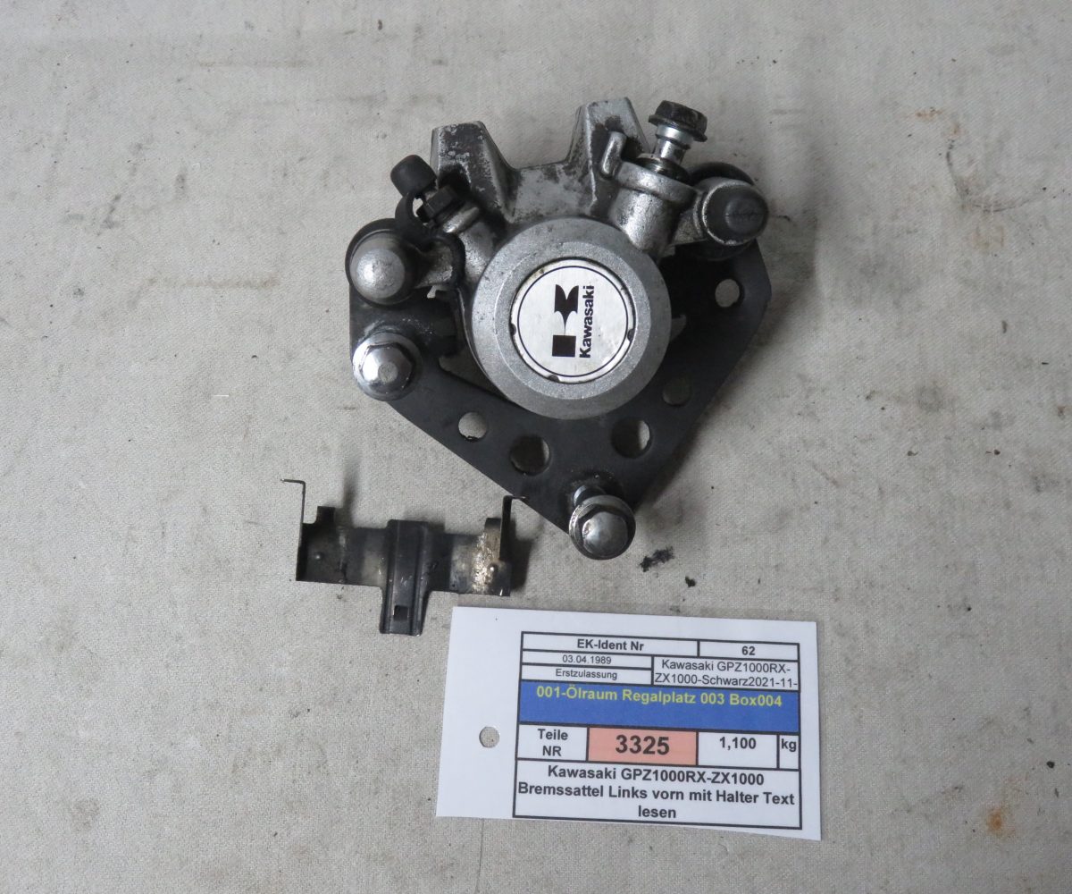 Kawasaki GPZ1000RX-ZX1000 Bremssattel Links vorn mit Halter Text lesen Kennung 3325 Preis VHB