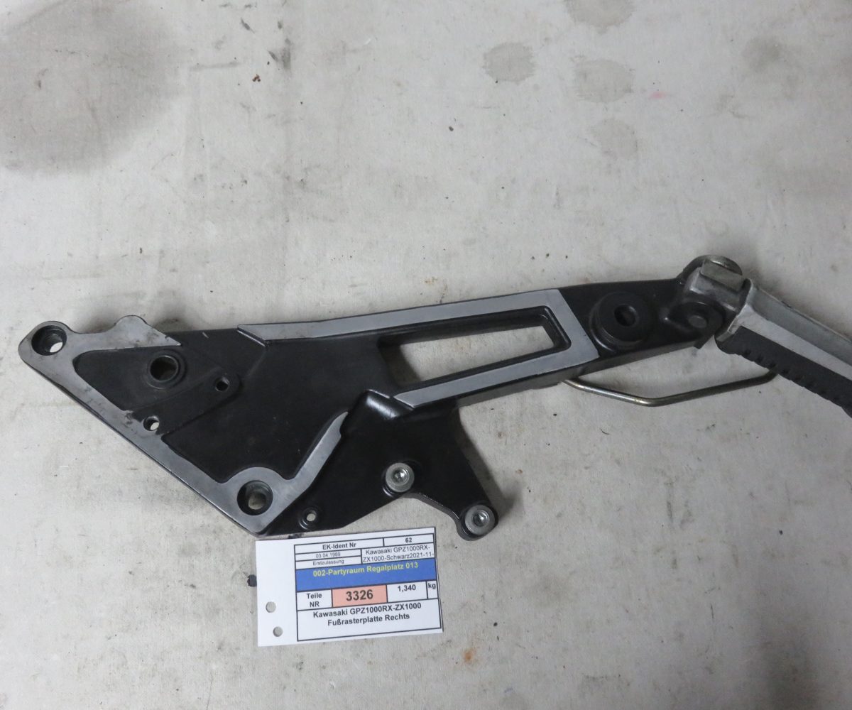 Kawasaki GPZ1000RX-ZX1000 Fußrasterplatte Rechts Kennung 3326