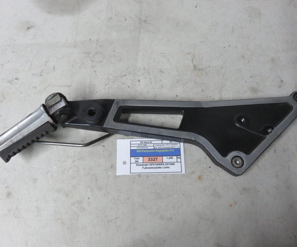 Kawasaki GPZ1000RX-ZX1000 Fußrasterplatte Links Kennung 3327