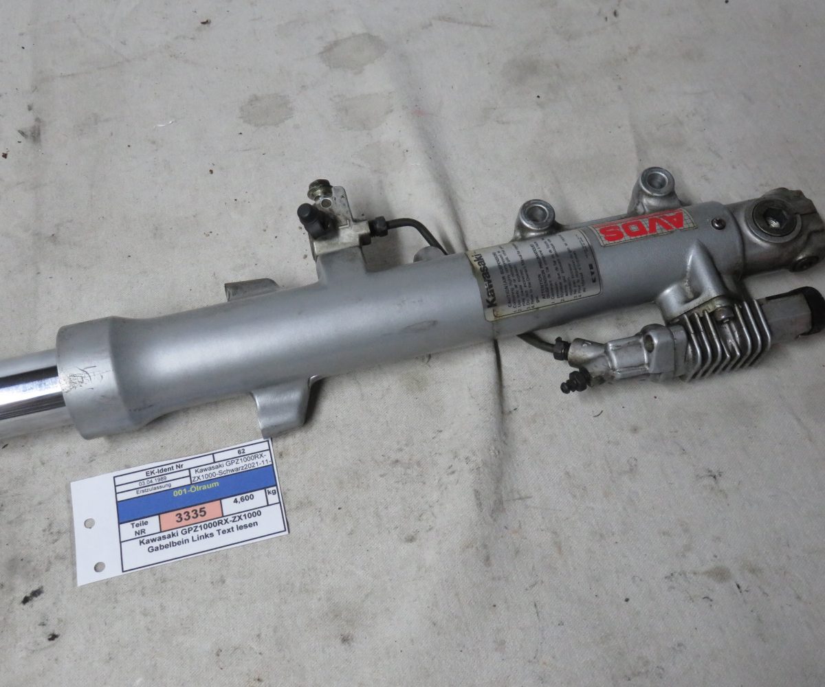 Kawasaki GPZ1000RX-ZX1000 Gabelbein Links Text lesen Kennung 3335 Preis VHB