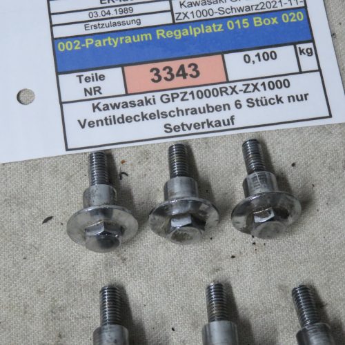 Kawasaki GPZ1000RX-ZX1000 Ventildeckelschrauben 6 Stück nur Setverkauf Kennung 3343
