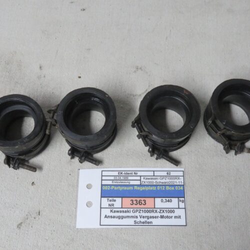 Kawasaki GPZ1000RX-ZX1000 Ansauggummis Vergaser-Motor mit Schellen Kennung 3363 Preis VHB