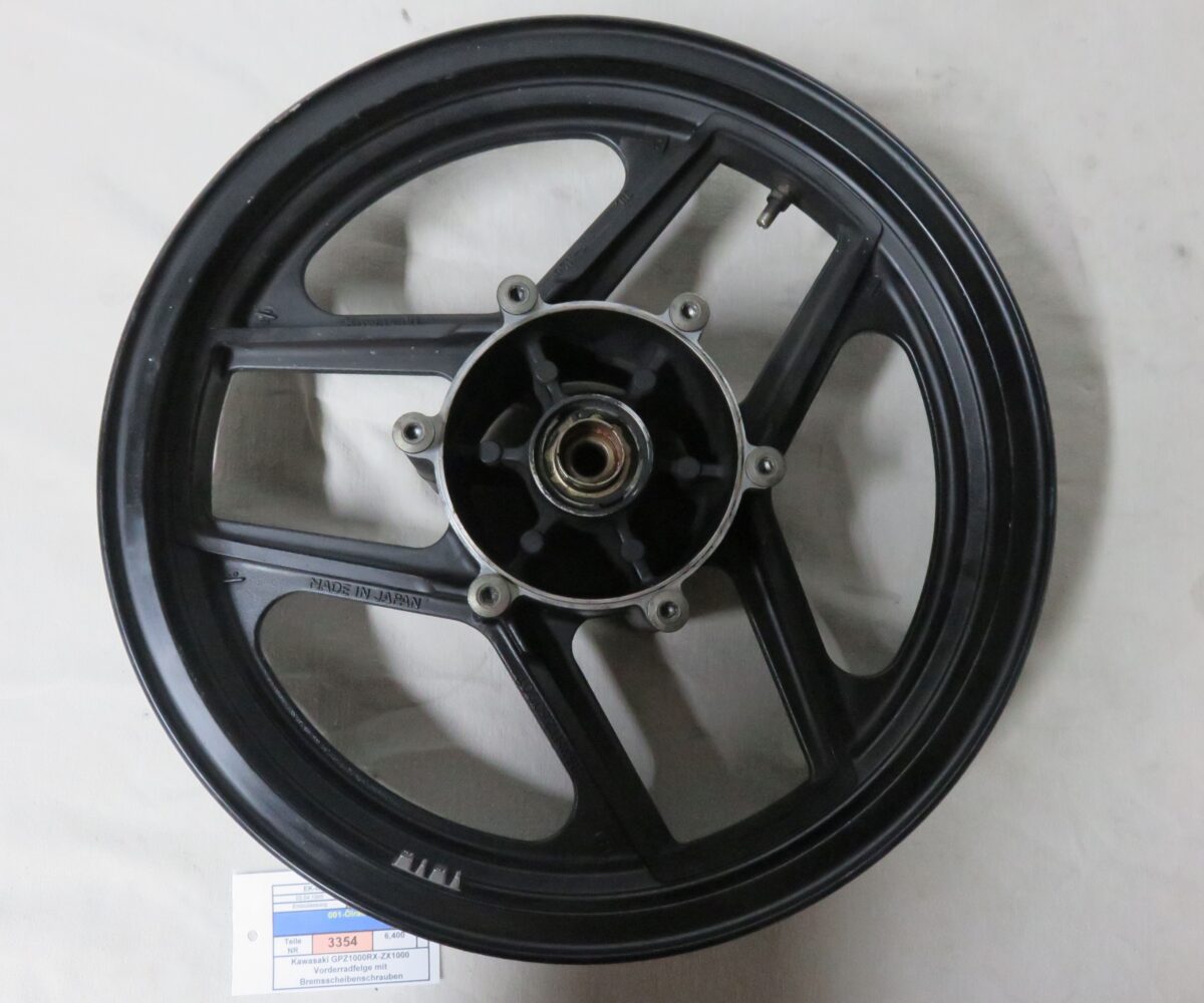 Kawasaki GPZ1000RX-ZX1000 Vorderradfelge mit Bremsscheibenschrauben Kennung 3354 Preis VHB