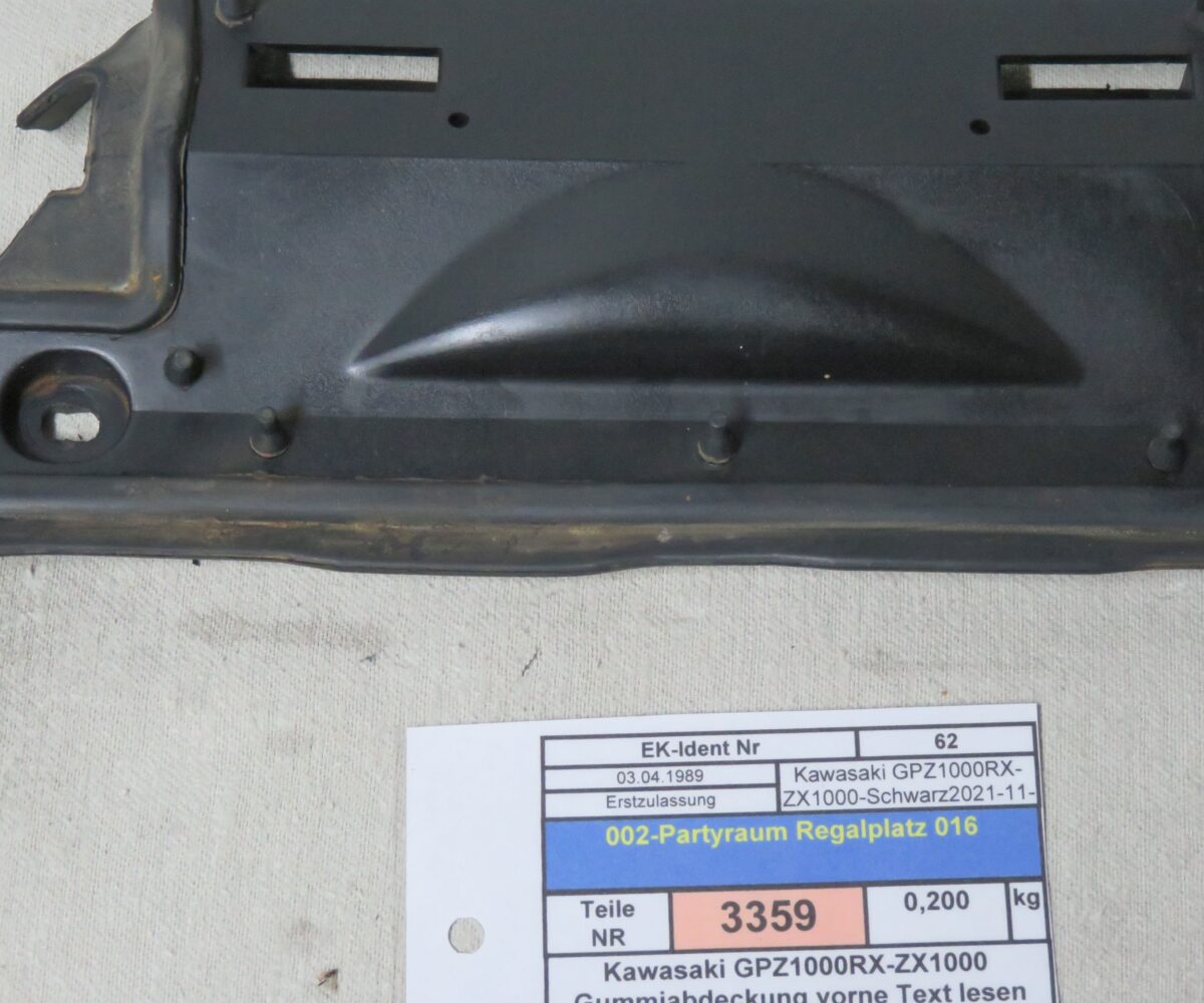 Kawasaki GPZ1000RX-ZX1000 Gummiabdeckung vorne Text lesen Kennung 3359